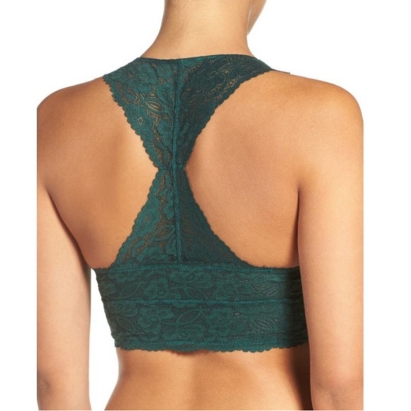 Free People Galloon Emerald Green Lace Racerback Bralette Sizes Small & Medium - Picture 4 of 7